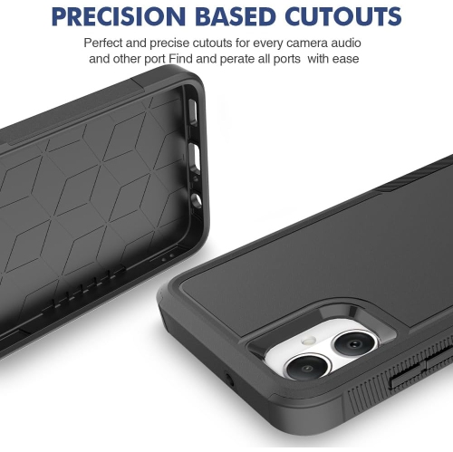 [CS] Étui rigide à double couche avec protection en caoutchouc robuste pour Samsung Galaxy A06, noir