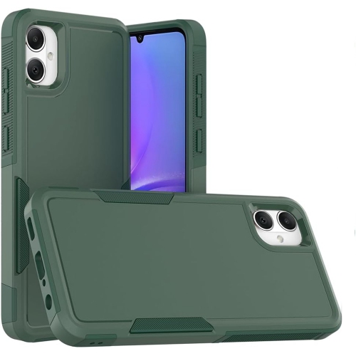[CS] Étui rigide double couche robuste en caoutchouc avec pare-chocs pour Samsung Galaxy A06, vert minuit