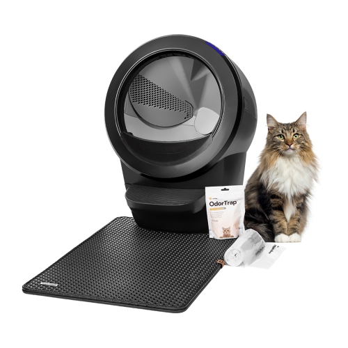 Litter-Robot 4 Beginner Bundle by Whisker, Black - Automatic, Self-Cleaning Litter Box, Includes 1 Year of WhiskerCare