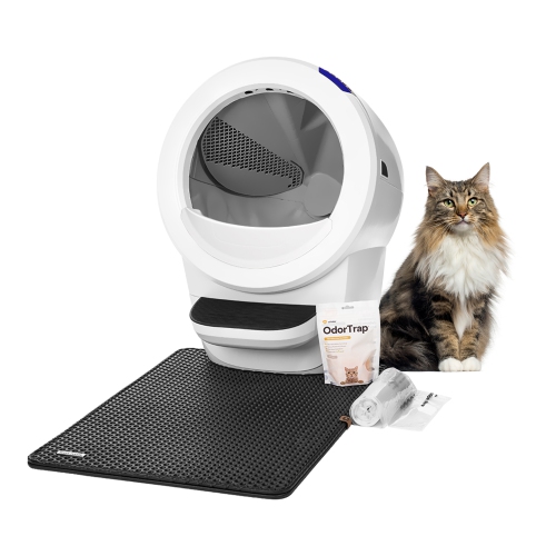 Litter-Robot 4 Beginner Bundle by Whisker, White - Automatic, Self-Cleaning Litter Box, Includes 1 Year of WhiskerCare