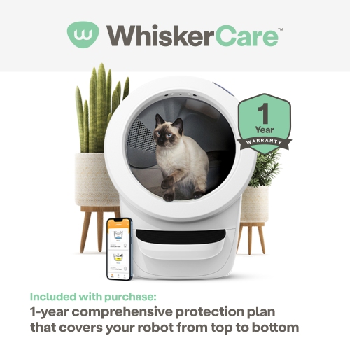 Ensemble pour débutants Litter-Robot 4 de Whisker, blanc - Boîte à litière automatique autonettoyante, comprend 1 an d'abonnement à WhiskerCare