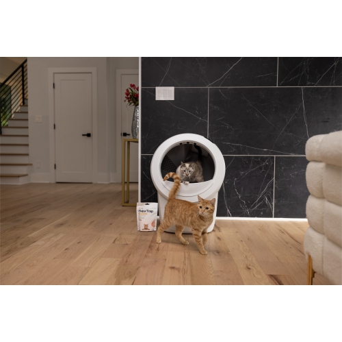 Ensemble pour débutants Litter-Robot 4 de Whisker, blanc - Boîte à litière automatique autonettoyante, comprend 1 an d'abonnement à WhiskerCare