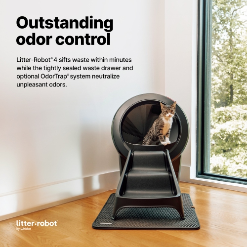Litter-Robot 4 Complete Bundle by Whisker, Black - Automatic, Self-Cleaning Cat Litter Box, Includes 1 Year of WhiskerCare