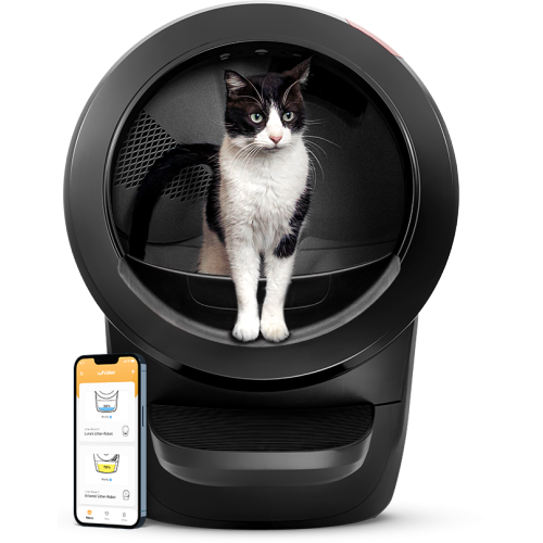 Litter-Robot 4 Complete Bundle by Whisker, Black - Automatic, Self-Cleaning Cat Litter Box, Includes 1 Year of WhiskerCare