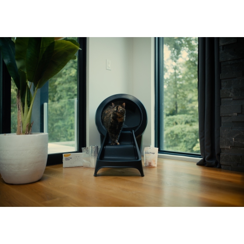 Litter-Robot 4 Complete Bundle by Whisker, Black - Automatic, Self-Cleaning Cat Litter Box, Includes 1 Year of WhiskerCare