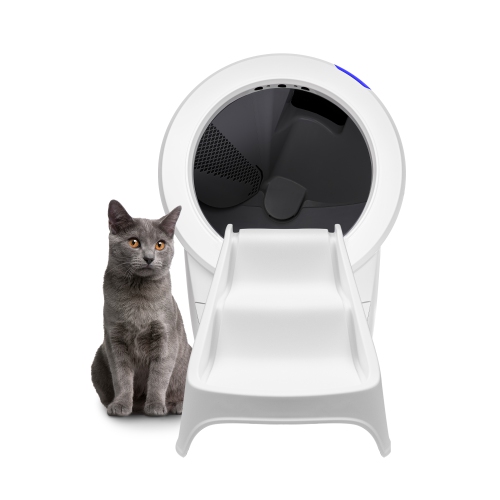 Litter-Robot 4 Ramp Bundle by Whisker, White - Automatic, Self-Cleaning Litter Box, Includes 1 Year of WhiskerCare