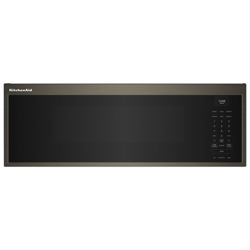 Four à micro-ondes à hotte intégrée de KitchenAid - 1,1 pi³ - Acier inoxydable noir