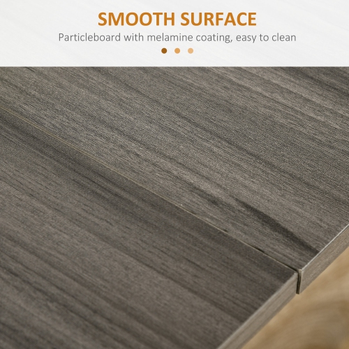 Table pliante de HOMCOM, table à abattant pour petits espaces avec 2 tablettes, petite table de cuisine avec roulettes, grain de bois gris