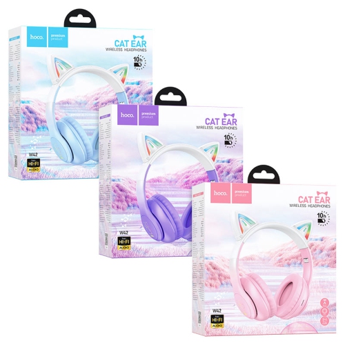 HOCO Wireless Headphone W42 Supports AUX Mode and TF Card - Purple