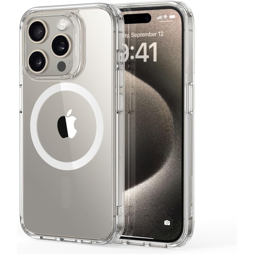 iPhone 15 Pro Case Compatible with MagSafe, Clear Strong Magnetic Anti-Scratch Shockproof Phone Cover