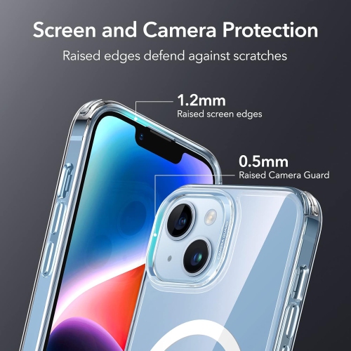iPhone 14 Plus Case Compatible with MagSafe, Clear Strong Magnetic Anti-Scratch Shockproof Phone Cover