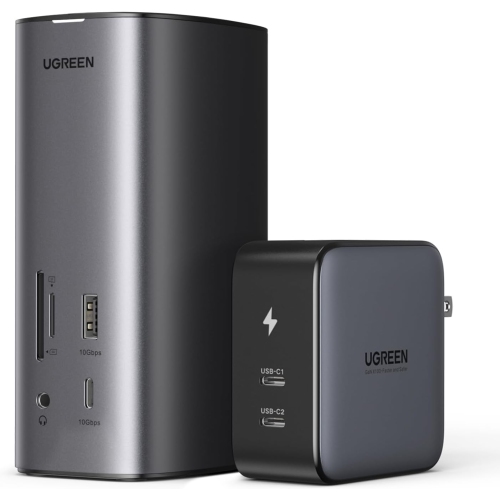 UGREEN Revodok Pro 312, Docking Station with 100W Charger, 12-in-1 Triple Display MacBook Docking Station with 8K/4K HDMI DP, 10Gbps USB A & USB C,