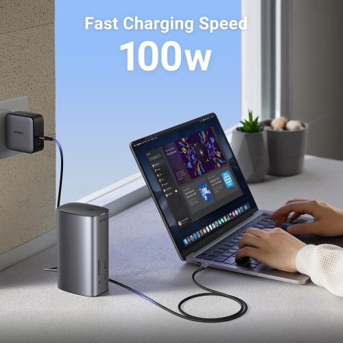 UGREEN Revodok Pro 312, Docking Station with 100W Charger, 12-in-1 Triple Display MacBook Docking Station with 8K/4K HDMI DP, 10Gbps USB A & USB C,