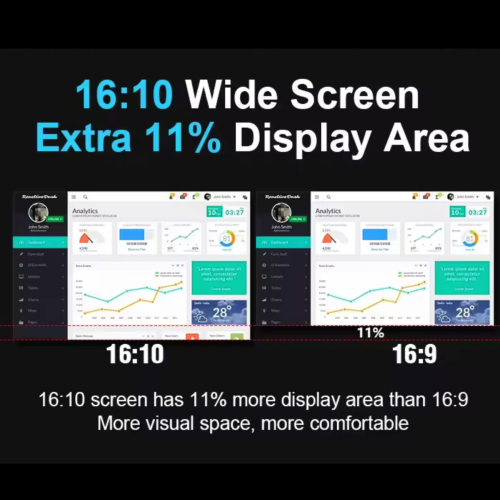 Moniteur portatif à deux écrans de 16&nbsp;po TUTT pour portable | Connexion par câble simple | IPS à rapport de forme 16:10, design autonome |