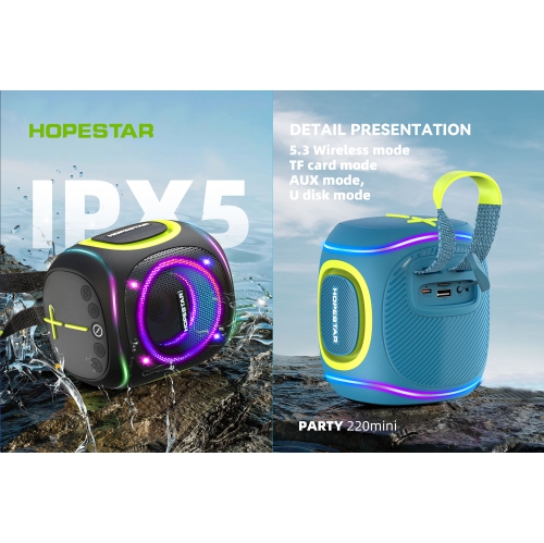 Portable Wireless 10W Waterproof Bluetooth Speakers with RGB Lights, 2400mAh