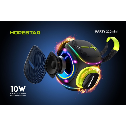 Portable Wireless 10W Waterproof Bluetooth Speakers with RGB Lights, 2400mAh