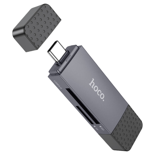 Hoco – Lecteur de cartes USB et de type C 2,0 Spirit 3-en-1 USB-A + Type-C 2,0