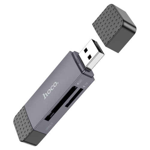 Hoco – Lecteur de cartes USB et de type C 2,0 Spirit 3-en-1 USB-A + Type-C 2,0