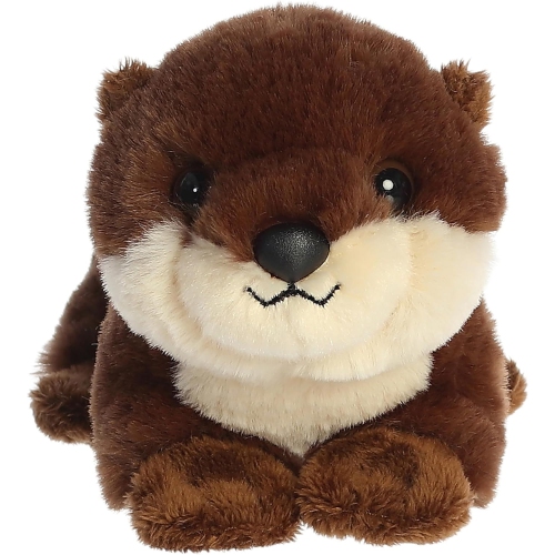 AURORA  Adorable Mini Flopsie River Otter Pup Stuffed Animal - 8 Inches In Brown