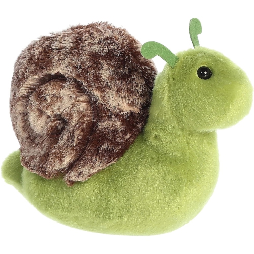 AURORA  Adorable Mini Flopsie Slow Snail Stuffed Animal - 8 Inches In Green