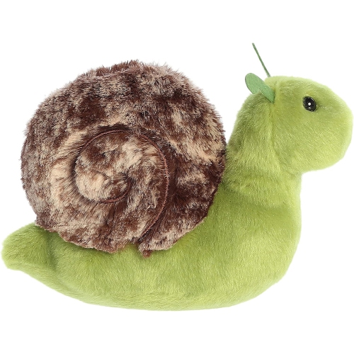 Aurora Adorable Mini Flopsie Slow Snail Stuffed Animal - Green 8 Inches