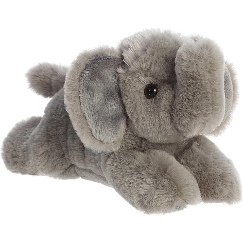 AURORA  Adorable Mini Flopsie Elephant Calf Stuffed Animal - 8 Inches In Grey