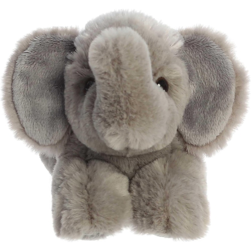 Aurora Adorable Mini Flopsie Elephant Calf Stuffed Animal - Grey 8 Inches