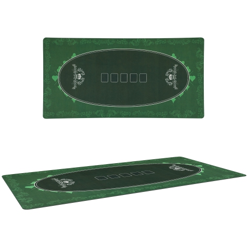 Tapis de poker de 47 x 24&nbsp;po de Soozier, dessus de table de poker pour 6 joueurs, chiffon résistant à l'eau pour table de poker avec sac de tran