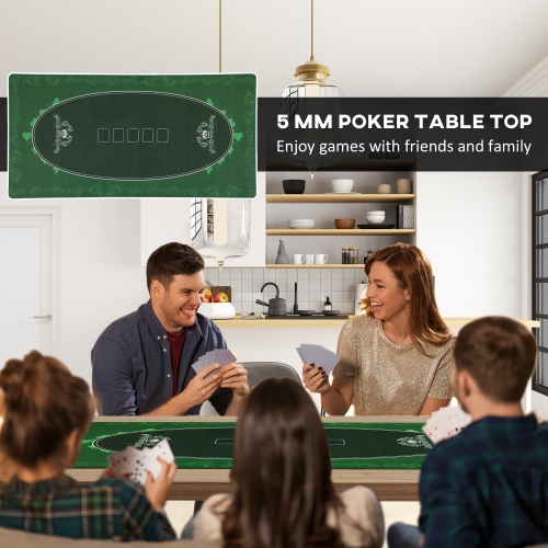 Tapis de poker de 47 x 24&nbsp;po de Soozier, dessus de table de poker pour 6 joueurs, chiffon résistant à l'eau pour table de poker avec sac de