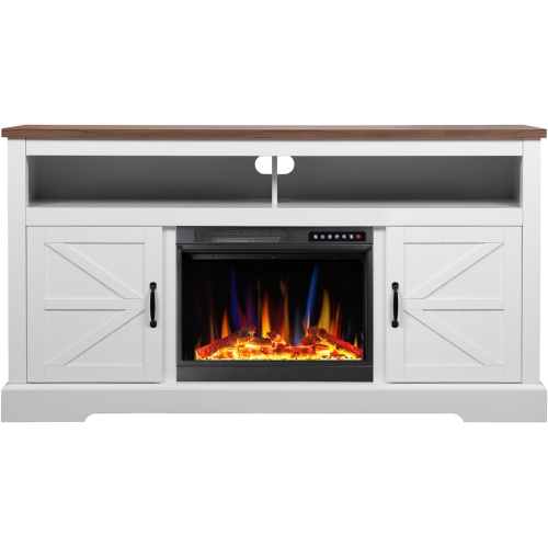 Meuble pour téléviseur avec foyer électrique FLAME de ZAFRO pour téléviseur de 65&nbsp;po ou moins, 4 flammes et 12 couleurs de bûches, console