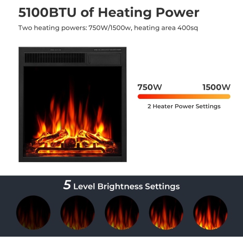 ZAFRO 43” Corner Electric Fireplace Mantel Wooden Surround Firebox, TV Stand with Freestanding Electric Fireplace, Remote Control, Adjustable Led