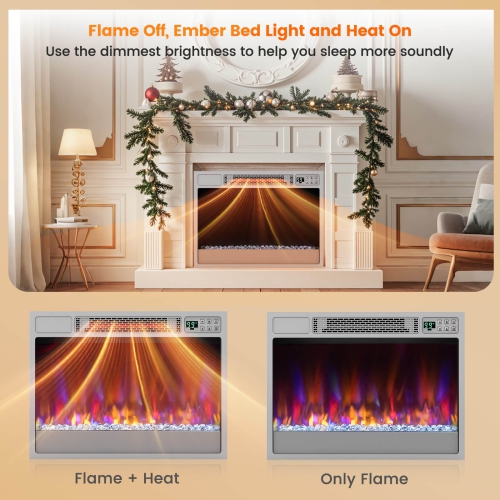 Costway 23-inch Infrared Quartz&nbsp;Electric Fireplace Insert with Remote Control