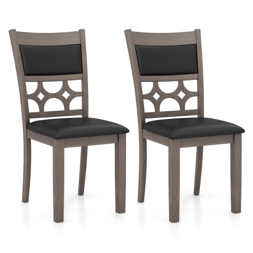 COSTWAY  Upholstered Dining Chair Set Of 2 Armless Chair With Padded Backrest & Seat