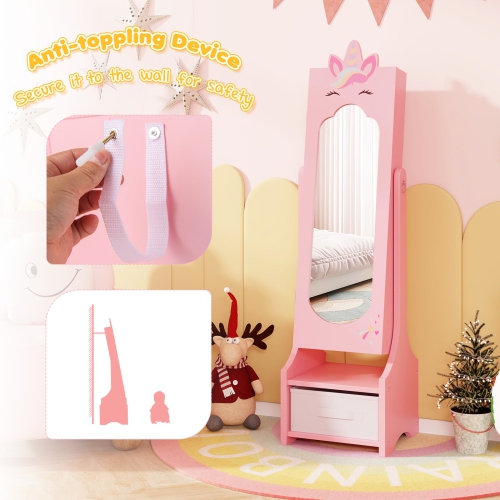 Ensemble coiffeuse princesse avec table et chaise et armoire à bijoux de Costway pour enfants