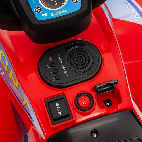 Qaba 6V 4.5A Kids ATV Quad, Electric Toddler Car Ride on Toys with Forward/Reverse Switch, Music Song, Headlights, 4 Wheeler Gift for Boys Girls Ages