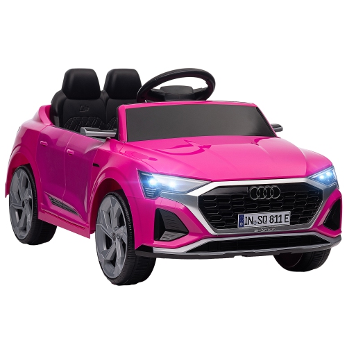 Qaba Audi Q8 e tron Sportback Licensed 12V Kids Ride on Car Battery Powered Kids Electric Car Remote 4 Spring Suspension Wheels Pink