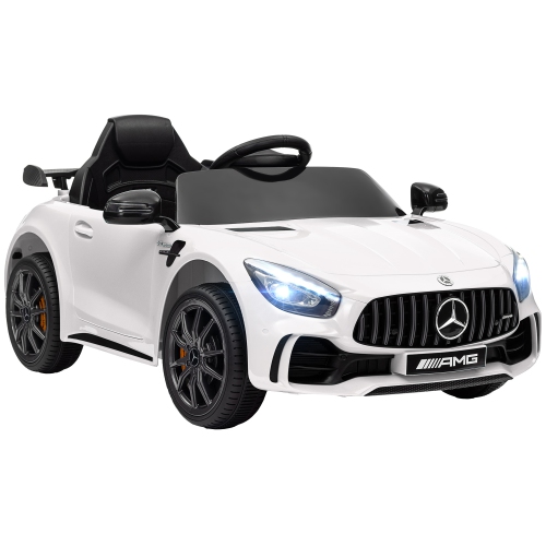 Qaba 12V Electric Car for Kids, Maserati Gran Turismo Licensed Battery Powered Kids Car with Remote Control, Soft Start, LED Lights, Music, Horn, MP3