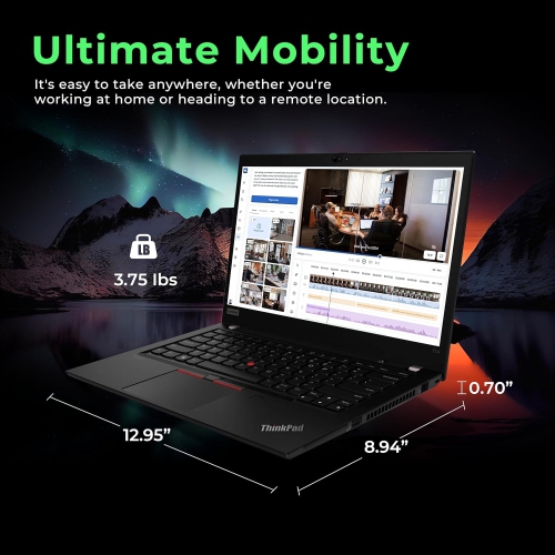 Lenovo ThinkPad T14 Gen 2 14" FHD Business Laptop, Intel i5-1135G7, 800GB Storage, 16GB RAM, Intel Iris Xe Graphics, Bluetooth, Black, Win 11 Pro
