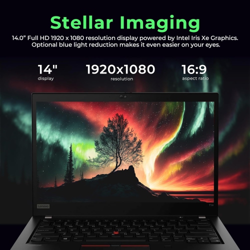 Lenovo ThinkPad T14 Gen 2 14" FHD Business Laptop, Intel i5-1135G7, 544GB Storage, 8GB RAM, Intel Iris Xe Graphics, Bluetooth, Black, Win 11 Pro