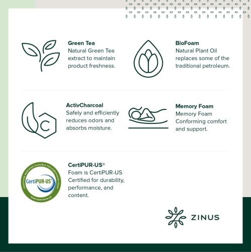 ZINUS 10 Inch Ultima Memory Foam Mattress / Short Queen Size for RVs, Campers & Trailers / Mattress-in-a-Box White