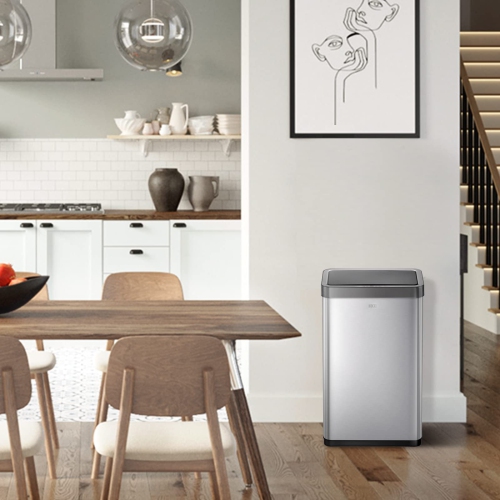 EKO Mirage X 80 Liter / 21.1 Gallons Motion Sensor Trash can, Brushed Stainless Steel