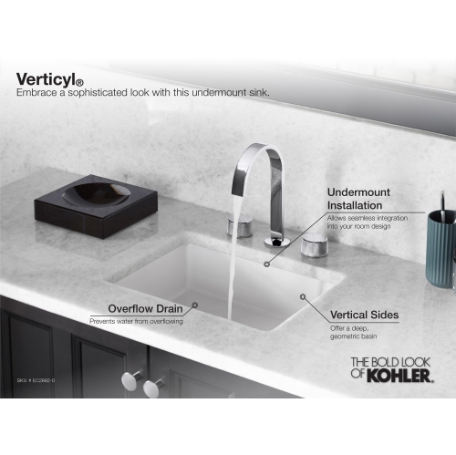Kohler K-EC2882-0 Verticyl Rectangle Bathroom Sink, White