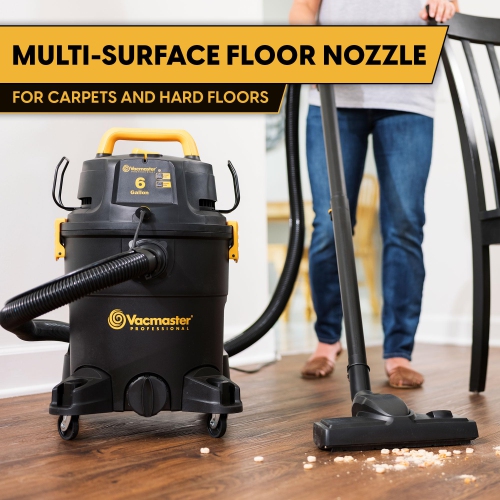 Vacmaster VK609PFR 0201 6 Gallon 5.5 Peak HP 3-in-1 Wet/Dry/Upholstery Shampoo Vacuum Cleaner