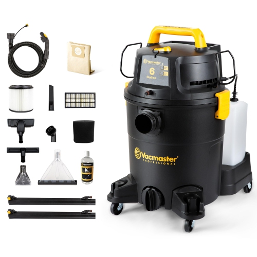 Vacmaster VK609PFR 0201 6 Gallon 5.5 Peak HP 3-in-1 Wet/Dry/Upholstery Shampoo Vacuum Cleaner