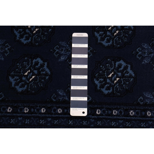 ECARPETGALLERY Blue Square Area Rug, Bokhara Oriental Tekke Carpet for Living Room Bedroom, 6'7'' x 6'7'', 385500