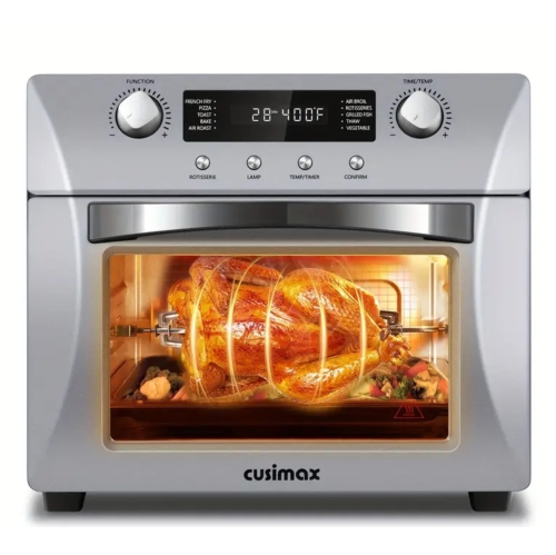 Air Fryer Oven Countertop, 10-in-1 Convection Oven, 24QT Combo Countertop Toaster Oven With Rotisserie & Dehydrator, Rich Accessories, Silver