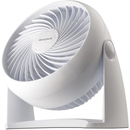 Honeywell HT-904 TurboForce Tabletop Air Circulator Fan, Small, White – Quiet Personal Fan for Home or Office, 3 Speeds and 90 Degree Pivoting Head