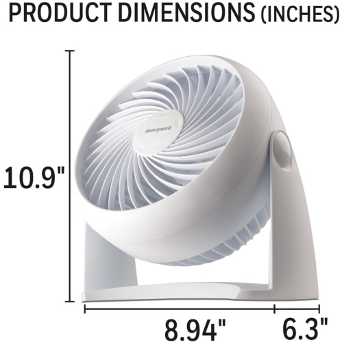 Ventilateur de table à circulation d'air TurboForce HT-904 de Honeywell, petit, blanc – Ventilateur personnel silencieux pour la maison ou le bureau,