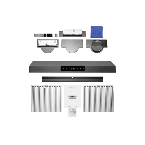 Hauslane | Chef 30-in Ducted Black Stainless Steel Undercabinet Range Hood- UC-PS18BSS-30