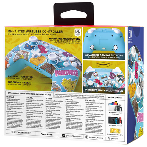 PowerA Enhanced Wireless Controller for Switch - Fortnite Sticker Mania